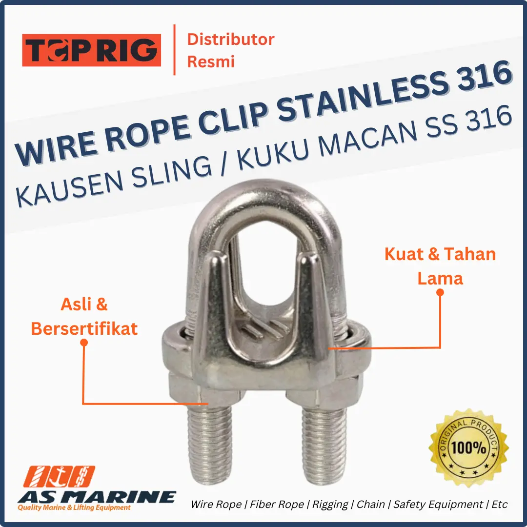 wire rope clip toprig stainless 316